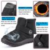 Aomigoct Boys Girls Winter Snow Boots: Waterproof Toddler Little Kid Boot with Fur Lined Easy Handles Unisex Child Warm Booties Comfortable Non Slip Walking view 4