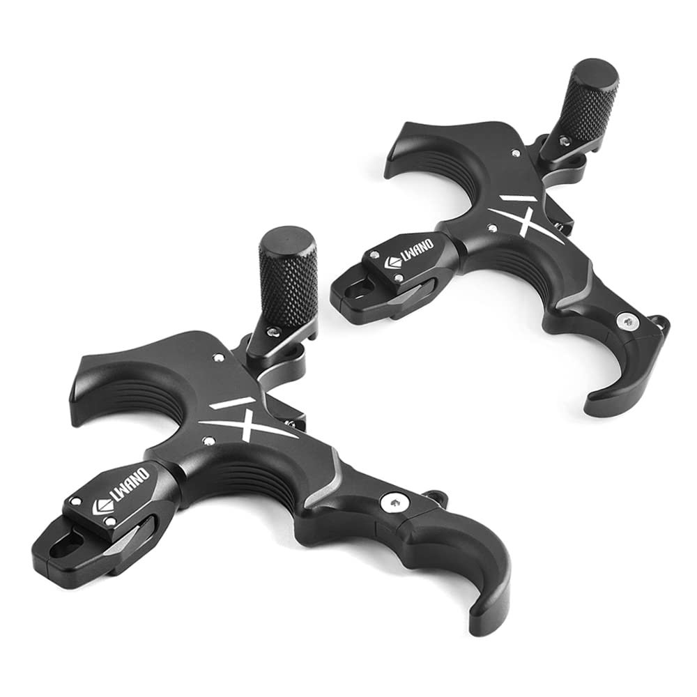ZSHJGJR Archery Thumb Release 360 Rotatable Jaw Compound Bow Release Aids 3 or 4 Finger Grip Adjustable (Bow Release Only)