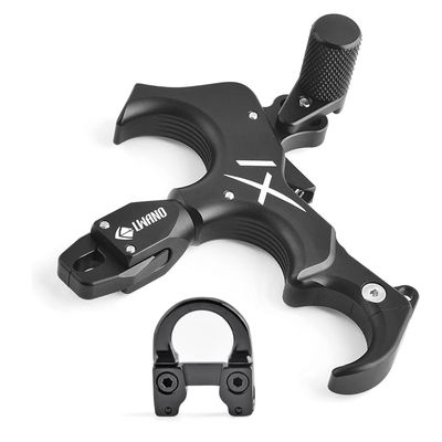SHARROW Archery Bow Release Aids 360 Rotatable Jaw 3&4 Finger Grip Adjustable Archery Thumb Release for Compound Bow (Bow Release + D Loop Set)