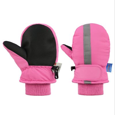 Century Star Toddler Mittens Snow Gloves for Kids Waterproof Toddler Gloves Winter Baby Boys Girls Ski Mittens Reflective Pink 2-4 Years