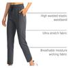 Soothfeel Women's Pants with 4 Pockets 7/8 Stretch High Waisted Sweatpants Travel Athletic Work Golf Pants for Women(Dark Grey, Medium) view 4