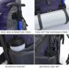 Bseash 50L Hiking Backpack, Water Resistant Lightweight Outdoor Sport Daypack Travel Bag for Camping Climbing Skiing Cycling (Dark Purple - With Shoe Compartment) view 3