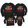 Joy to The World Merry Christmas Matching Family Toddler Girl Boy Long Sleeve Shirt Black view 1