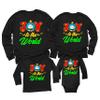 Joy to The World Snowman Funny Christmas Matching Family Youth Boy Girl Long Sleeve Shirt Black view 1