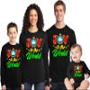 Joy to The World Snowman Funny Christmas Matching Family Youth Boy Girl Long Sleeve Shirt Black view 2