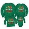Joy to The World Merry Christmas Matching Family Youth Boy Girl Long Sleeve Shirt Kelly view 1
