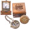 to My Son Compass - Personalized Sundial Compass with Case | Unique Gift for Son, Dad to Son Gift, Mom to Son Gift, Grandson Gift | Pocket Compass with Inspirational Engraving (Wooden Case) view 1