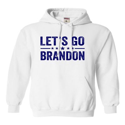4X-Large White Mens Classy Let's Go Brandon Sweatshirt Hoodie