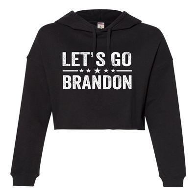 Small Black Women Classy Let's Go Brandon Cropped Hooded Sweatshirt