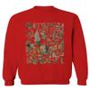 Vintage Print Graphic Floral Flower Tropical Botanical Men's Crewneck Sweatshirt (Red, Large) view 1