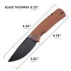 Petrified fish PFP01 3.62" K110 Steel Blade Pocket Folding Knife view 3