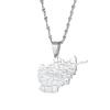 Afghanistan Map With Cities Name Pendant Necklaces for Women,Gold Color Afghan Maps Jewelry (silver) view 1