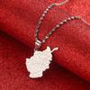 Afghanistan Map With Cities Name Pendant Necklaces for Women,Gold Color Afghan Maps Jewelry (silver) view 2