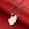 Afghanistan Map With Cities Name Pendant Necklaces for Women,Gold Color Afghan Maps Jewelry (silver) view 3