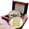 Antiqued Brass Robert Frost Poem Compass with Wooden Box, Inspirational Gifts for Woman, Aniversity Gifts for Men,Engraved,Wedding for Boys, Pocket Compass for Hiking Survival view 2