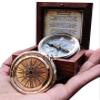Antiqued Brass Robert Frost Poem Compass with Wooden Box, Inspirational Gifts for Woman, Aniversity Gifts for Men,Engraved,Wedding for Boys, Pocket Compass for Hiking Survival view 3