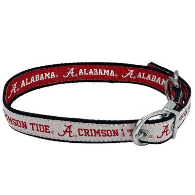 Alabama Crimson Tide Reversible NCAA Dog Collar, Large. Premium Home & Away Two-Sided Pet Collar Adjustable with Metal Buckle. Your Favorite College Sports Team with a Unique Design on Each Side!