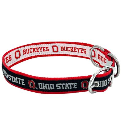Ohio State Buckeyes Reversible NCAA Dog Collar, Large. Premium Home & Away Two-Sided Pet Collar Adjustable with Metal Buckle. Your Favorite NCAA Team with Unique Design on Each Side! for Dogs & Cats