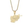 Afghanistan Map With Cities Name Pendant Necklaces for Women,Gold Color Afghan Maps Jewelry (gold) view 1