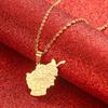 Afghanistan Map With Cities Name Pendant Necklaces for Women,Gold Color Afghan Maps Jewelry (gold) view 2