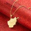 Afghanistan Map With Cities Name Pendant Necklaces for Women,Gold Color Afghan Maps Jewelry (gold) view 3