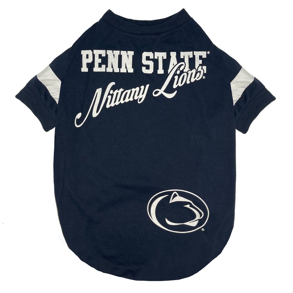 NCAA Penn State Nittany Lions T-Shirt for Dogs & Cats, Medium. Football/Basketball Dog Shirt for College NCAA Fans. New & Updated Fashionable Stripe Design, Durable & Cute Sports PET TEE Shirt Outfit