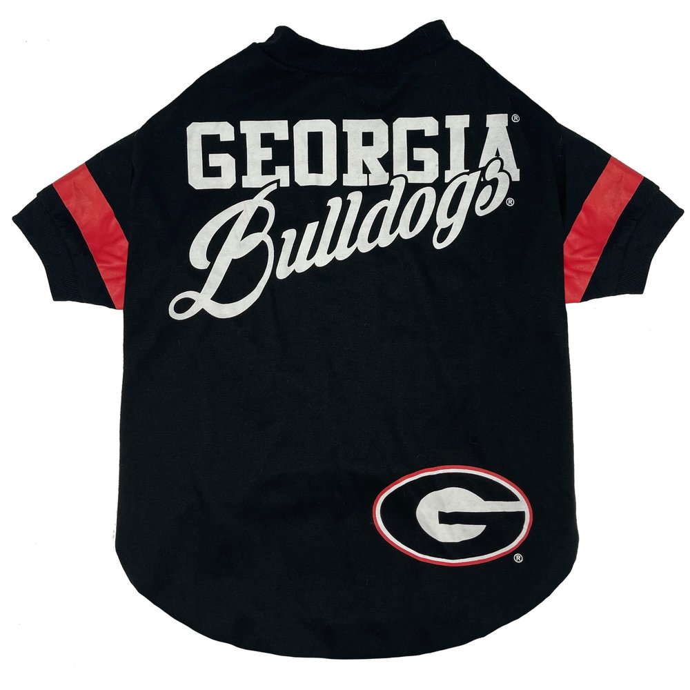 Pets First NCAA Georgia Bulldogs T-Shirt for Dogs & Cats, Medium. Football/Basketball Dog Shirt for College NCAA Team Fans. Stripe Design, Durable & Cute Sports PET TEE Shirt Outfit (GA-4146-MD)