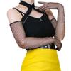 4.Black Fishnet Gloves Long Party Gloves Sexy Gloves Halloween Costume Gloves Fancy Dress for Cocktail Party Bar Sparkled, length 19.6in view 1