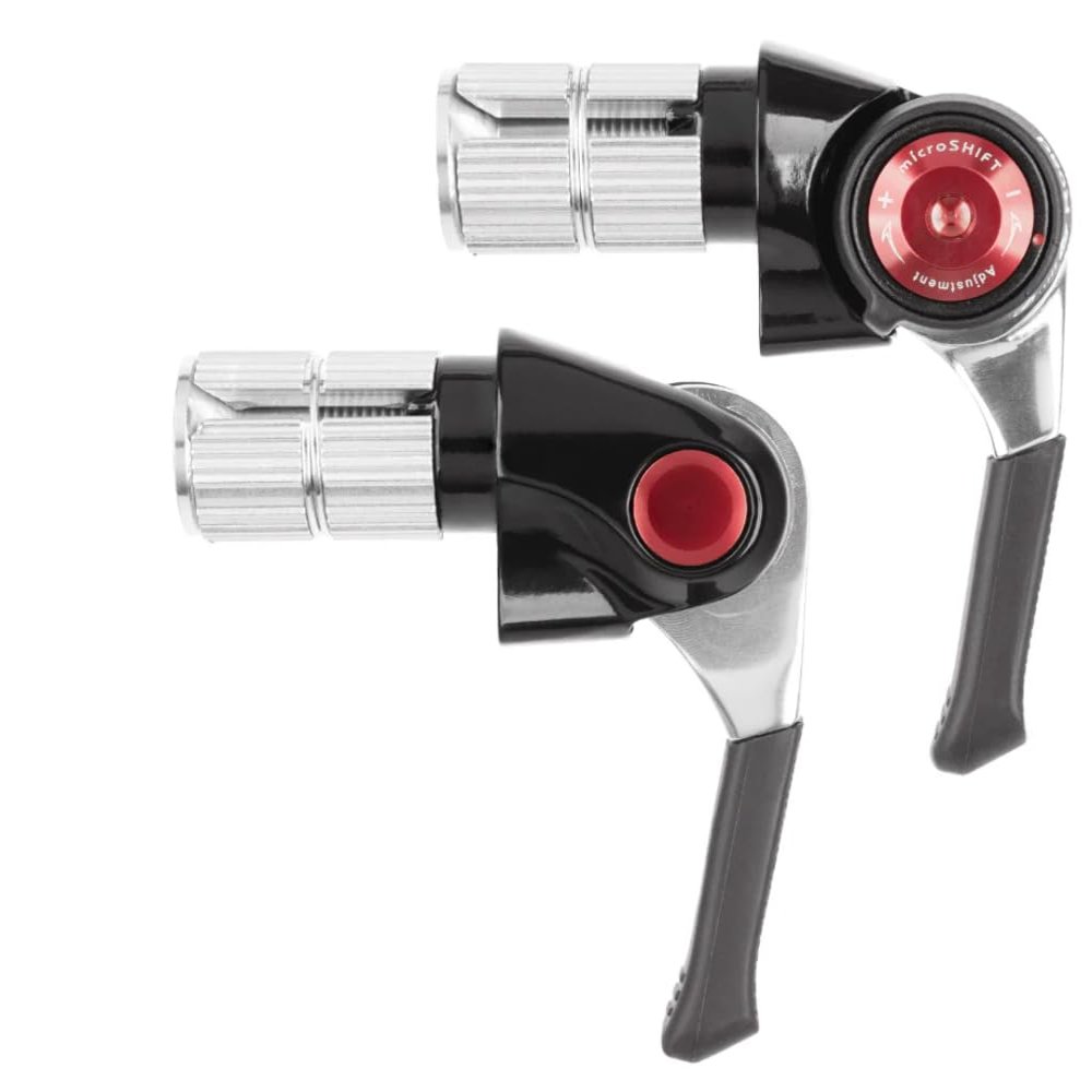 microSHIFT | Bar End Shifter Set | 10-Speed Road | Double/Triple | Shimano Compatible | Silver