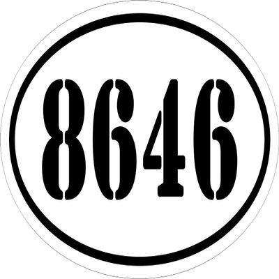 8646 Oval White & Black Sticker, Political Decals, Funny Joe Biden Bumper Stickers, Remove The 46th President Vinyl Decal for Car, Truck, and Laptop (White, 3 x 5 inch)