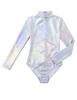 YiZYiF Gymnastics Leotard Women/Girls One Piece Long Sleeve Metallic Athletic Dance wear Turtleneck Silver XX-Large view 3