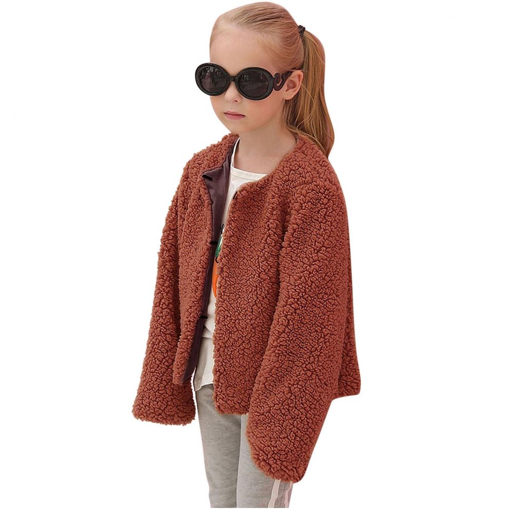 Moonker Girls Coat 0-7 Years Old,Toddler Girls Kids Autumn Winter Warm Clothes Faux Fur Leopard Thick Jacket Outwear