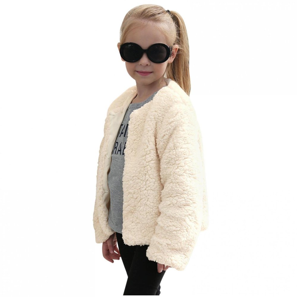 Moonker Girls Coat 0-7 Years Old,Toddler Girls Kids Autumn Winter Warm Clothes Faux Fur Leopard Thick Jacket Outwear