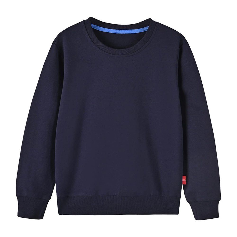 Toddler Boy's Girl's Pullover Sweatshirt,Casual Cotton Crewneck Sweatshirts Long Sleeve Solid Top Shirt Fall Outfit (Navy,8-9T,8 Years,9 Years)