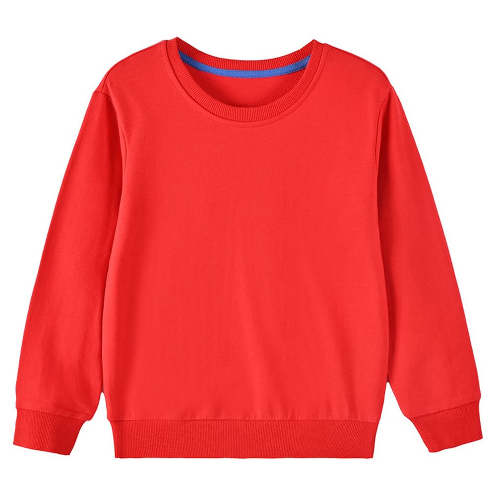Toddler Boy's Girl's Pullover Sweatshirt,Casual Cotton Crewneck Sweatshirts Long Sleeve Solid Top Shirt Fall Outfit (Red,8-9T,8 Years,9 Years)
