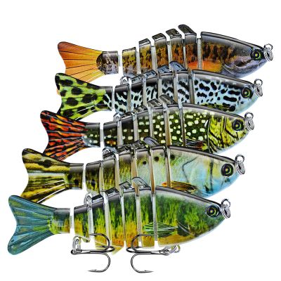 Fishing Lures Multi Jointed Fish Fishing Kits with Storage Box, Slow Sinking Lifelike Swimbaits, Hard Baits Crankbaits Fishing Gear for Freshwater and Saltwater Bass Trout Pike Lures