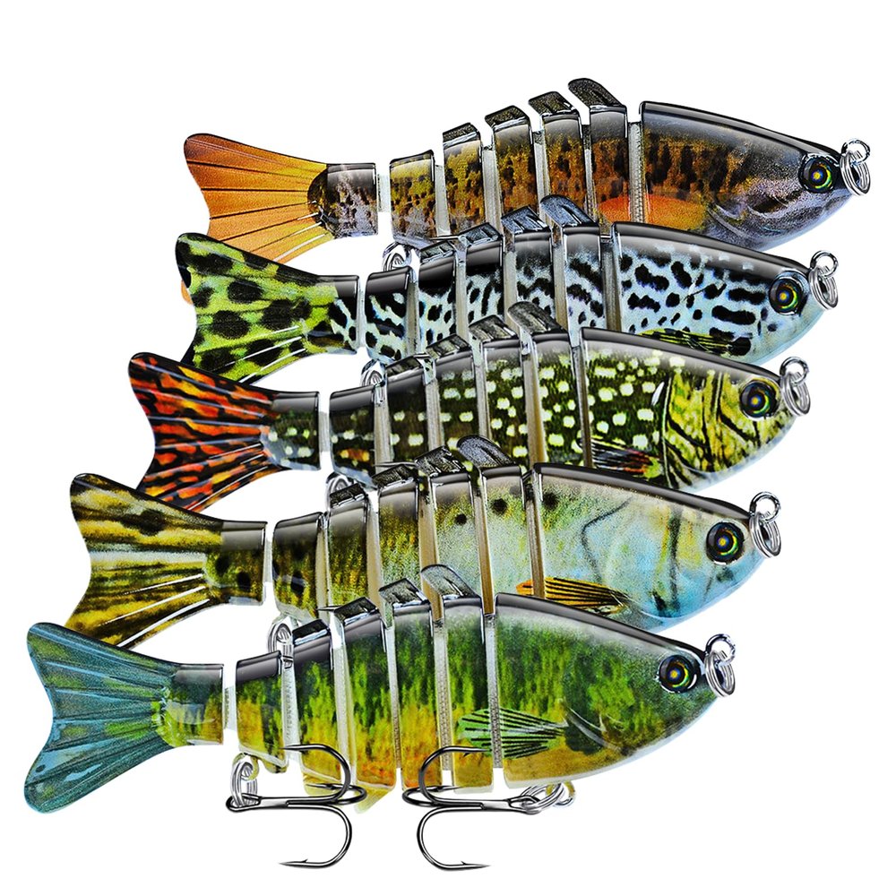 Fishing Lures Multi Jointed Fish Fishing Kits with Storage Box, Slow Sinking Lifelike Swimbaits, Hard Baits Crankbaits Fishing Gear for Freshwater and Saltwater Bass Trout Pike Lures