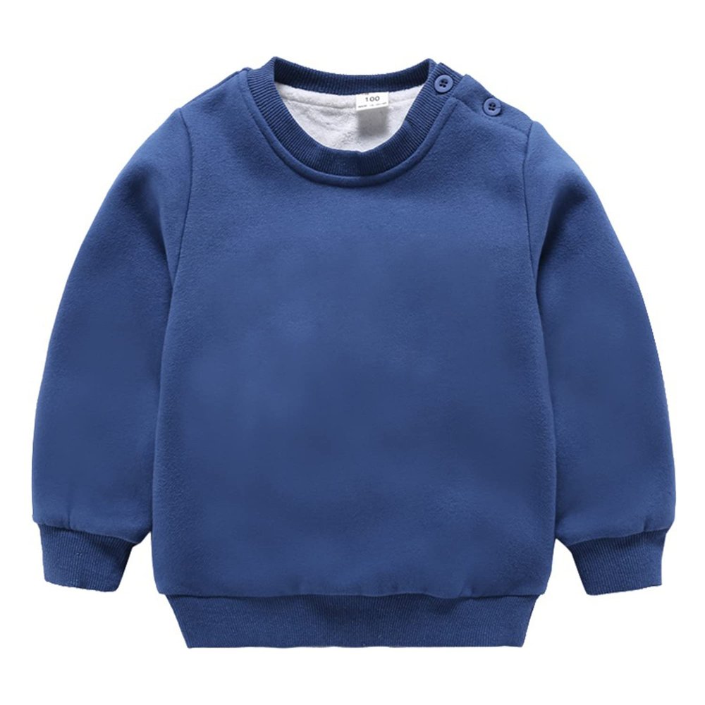 Kids Fashion Sweatshirts,Toddler Winter Soft Thicken Fleece Crewneck Sweatshirt Warm Long Sleeve Pullover Tops Coat (Denim Blue,3-4T,3 Years,4 Years)