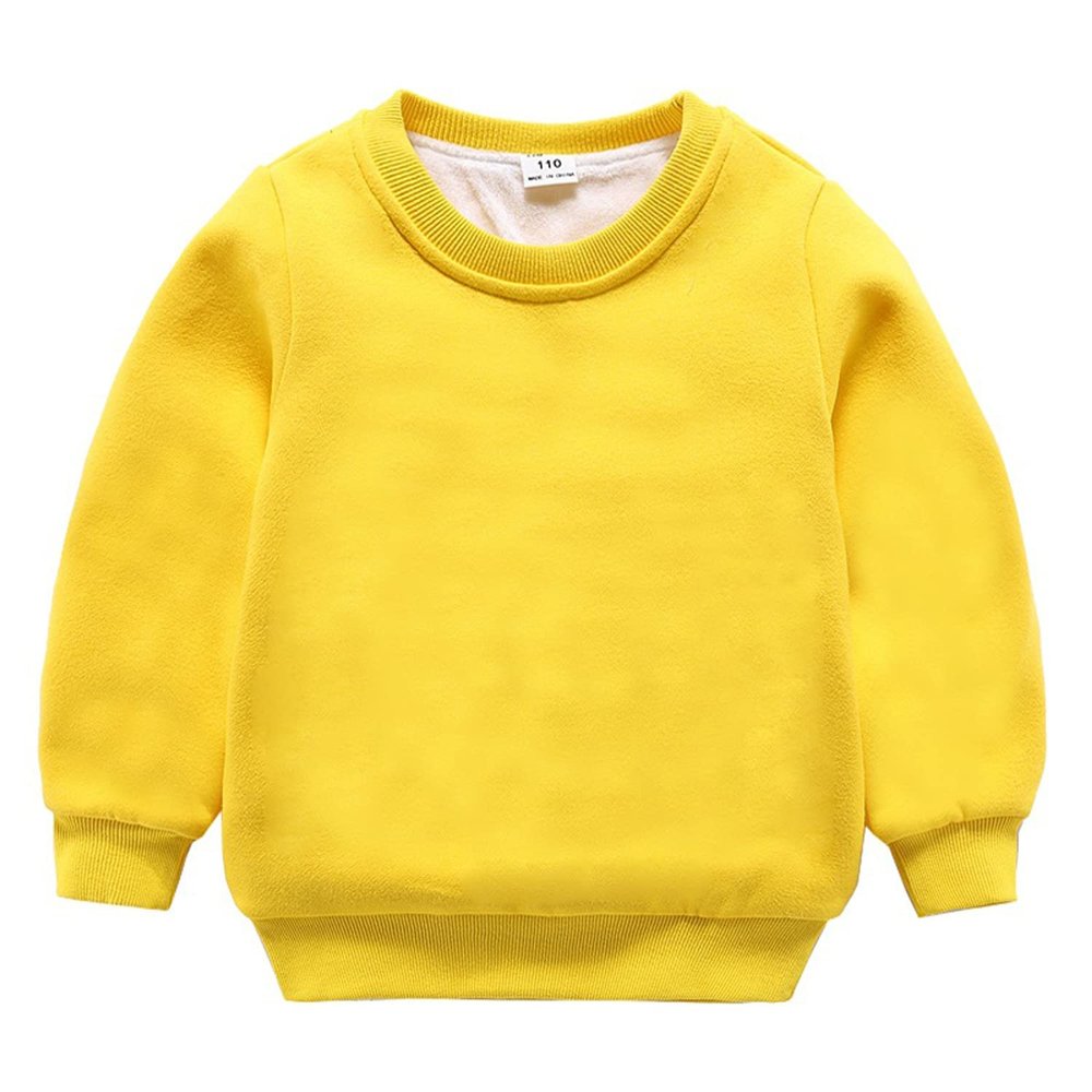Kids Fashion Sweatshirts,Toddler Winter Soft Thicken Fleece Crewneck Sweatshirt Warm Long Sleeve Pullover Tops Coat (Yellow,2-3T,2 Years,3 Years)