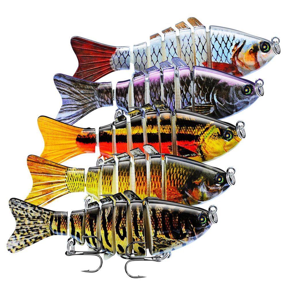 Fishing Lures Multi Jointed Fish Fishing Kits with Storage Box, Slow Sinking Lifelike Swimbaits, Hard Baits Crankbaits Fishing Gear for Freshwater and Saltwater Bass Trout Pike Lures