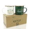 Roadmap Camping Gifts Camping Mugs Set of 2 Travel Holiday Enamel Coffee Cup 17OZ Big Capacity 304SS Golden Rim for Drinking Outdoor Couples Anniversary Wedding Christmas Valentines Day His and Hers view 1