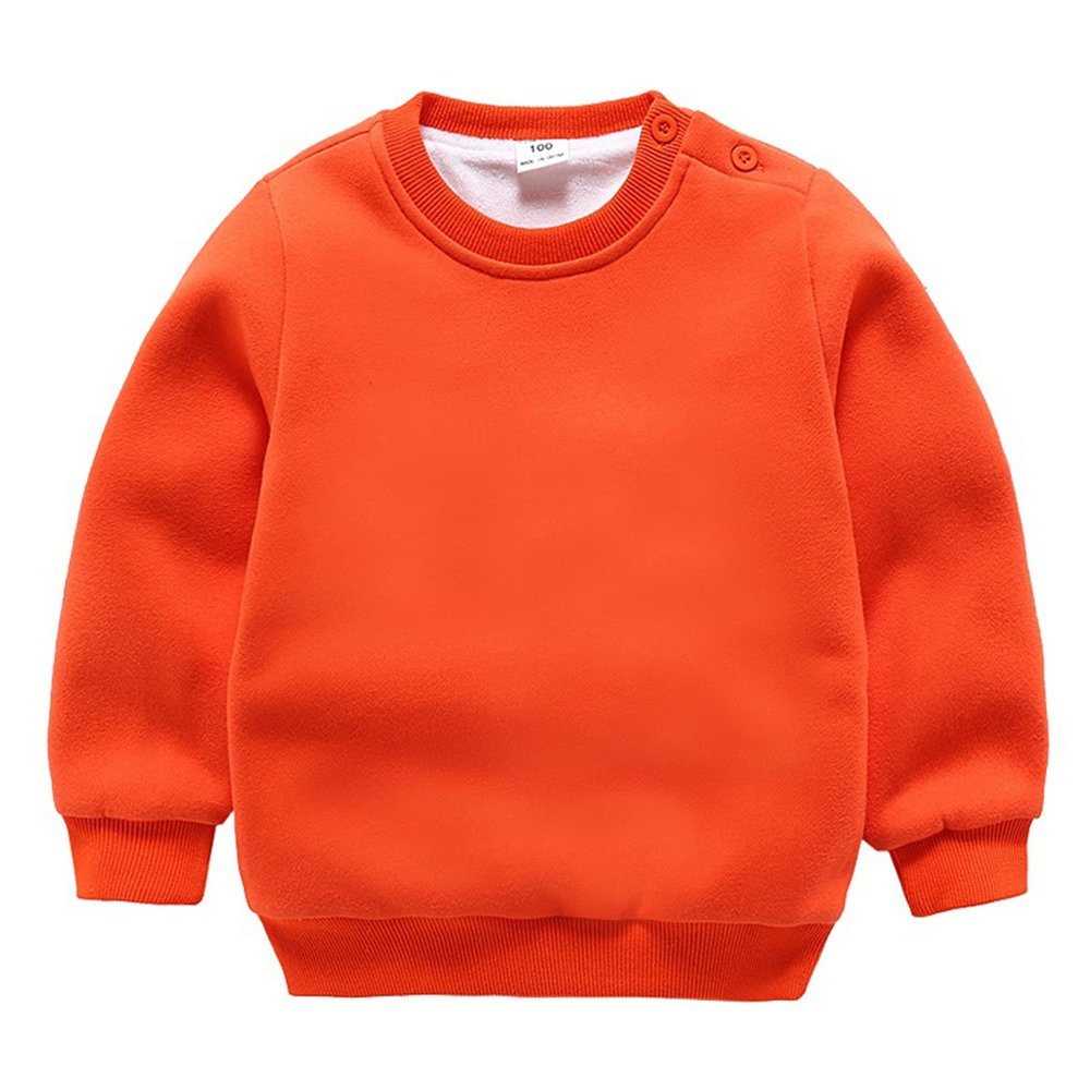 Kids Fashion Sweatshirts,Toddler Winter Soft Thicken Fleece Crewneck Sweatshirt Warm Long Sleeve Pullover Tops Coat (Orange,4-5T,4 Years,5 Years)