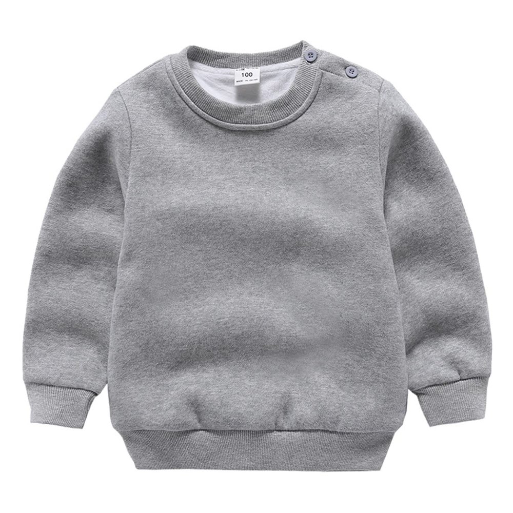 Kids Fashion Sweatshirts,Toddler Winter Soft Thicken Fleece Crewneck Sweatshirt Warm Long Sleeve Pullover Tops Coat (Gray,4-5T,4 Years,5 Years)