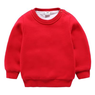 Kids Fashion Sweatshirts,Toddler Winter Soft Thicken Fleece Crewneck Sweatshirt Warm Long Sleeve Pullover Tops Coat (Red,2-3T,2 Years,3 Years)