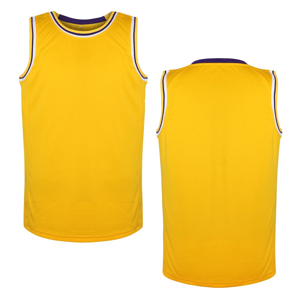 Blank Basketball Jersey Men's Mesh Athletic Sports Shirts Black Yellow White S-3XL (Yellow, Medium)