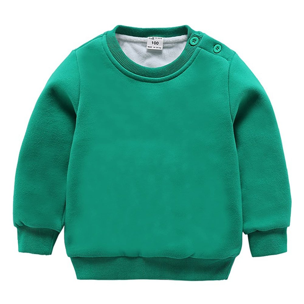 Kids Fashion Sweatshirts,Toddler Winter Soft Thicken Fleece Crewneck Sweatshirt Warm Long Sleeve Pullover Tops Coat (Green,5-6T,5 Years,6 Years)