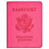 Passport and Vaccine Card Holder Combo, with Slot, Wallet, Cover, Case, for Women Men(AD-Rose Red) view 1