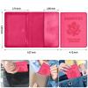 Passport and Vaccine Card Holder Combo, with Slot, Wallet, Cover, Case, for Women Men(AD-Rose Red) view 3