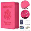 Passport and Vaccine Card Holder Combo, with Slot, Wallet, Cover, Case, for Women Men(AD-Rose Red) view 4