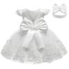 3M-3T Toddler Baby Girls Dresses Pageant Wedding Flower Girls Dress Formal Gowns Embroidered Lace Dress + Headwear view 1